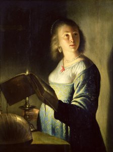 Giovane donna con una candela da Isaac de Jouderville